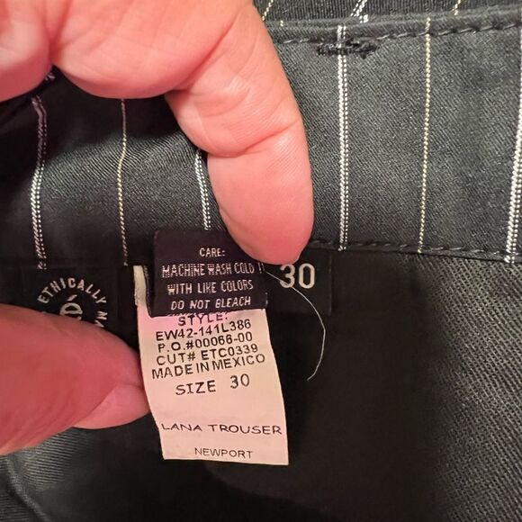 New Rare ETICA Lana Trouser Button Fly Cuffed Wide leg Jeans Stripe Detail Sz 30 - Picture 6 of 8